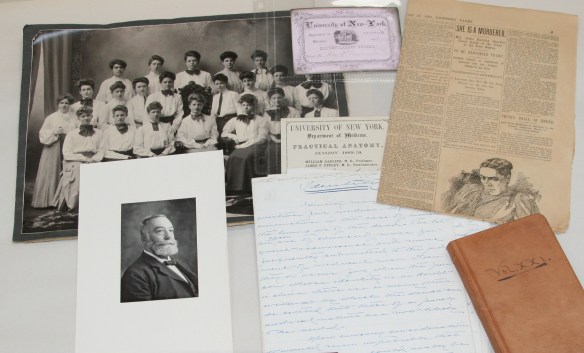 Spread of photographs, clippings, and other documents from MacDonald Papers