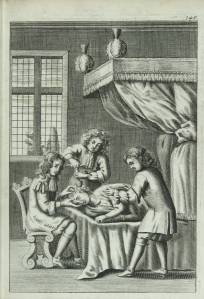 Image shows trepanning operation