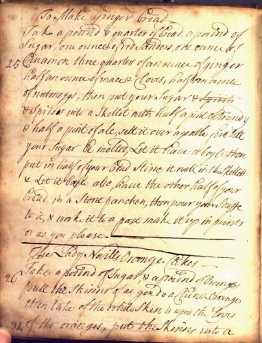 Eighteenth-century recipe book, England.