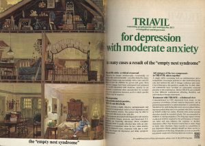 "In many cases the result of 'empty-nest snydrome.' From JAMA, volume 232, number 2 (April 14, 1975). Click to enlarge.