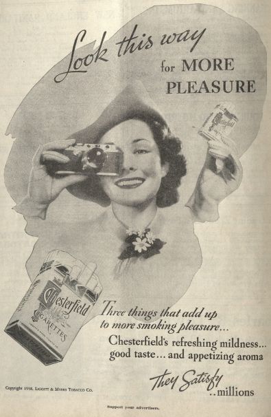 "Look this way for more pleasure." Published in the New England Journal of Medicine, volume 218, number 14, April 7, 1938. Click to enlarge.