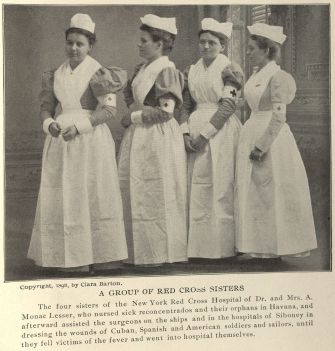 "A Group of Red Cross Sisters." Photo taken by Barton and published in The Red Cross in Peace and War. Click to enlarge.
