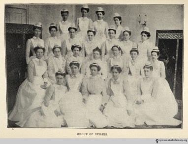 A group of nurses from the May 1901 Hahnemann Hospital report.