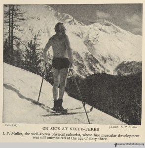 "On skis at 63." From The Golden Health Library.