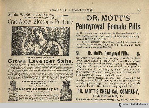 Ad published in Omaha Druggist, volume 7, number 4, April 1894.