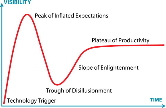 Gartner Hype Cycle, by Jeremy Kemp. Shared under CC BY-SA 3.0 license.