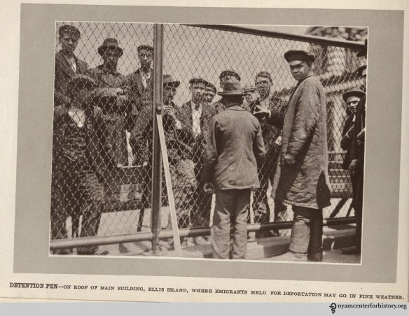 Detention pen for immigrants awaiting deportation. From "Quarantine Sketches." Click to enlarge.