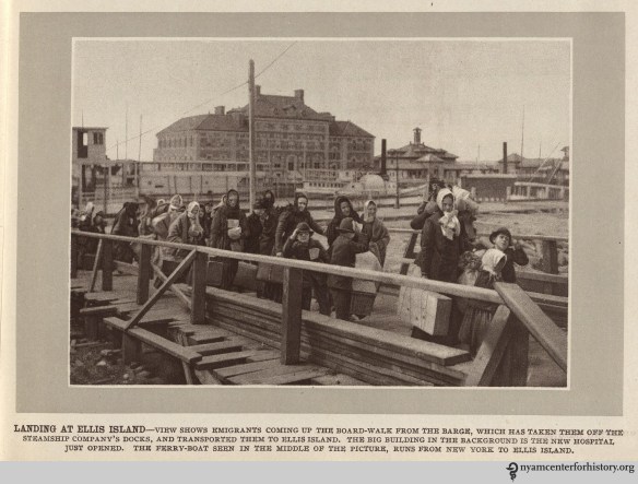 Landing at Ellis Island. From Quarantine Sketches. Click to enlarge.