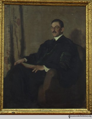 Oil portrait of Hermann M. Biggs by Renwick, held in our Oil Portrait Collection.