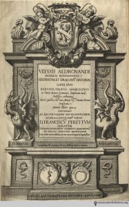 Title page of Serpentum, et draconum historiae libri duo, 1640. 