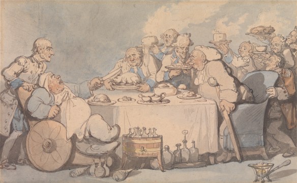 Comforts of Bath: Gouty Gourmands at Dinner (Thomas Rowlandson, 1756–1827). Image via Yale Center for British Art, Paul Mellon Collection, http://collections.britishart.yale.edu/vufind/Record/1669855 