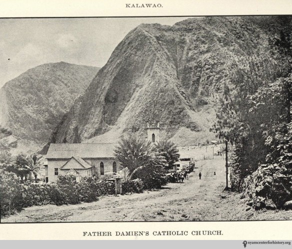 Father Damien's Catholic Church. In The Molokai settlement (illustrated) Territory of Hawaii: Villages Kalaupapa and Kalawao