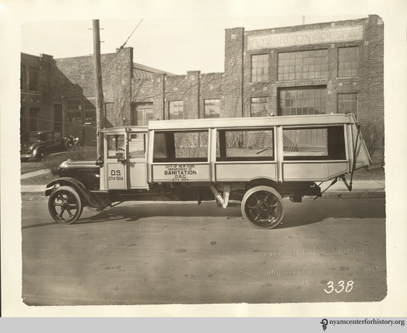 New York City garbage truck circa 1930.
