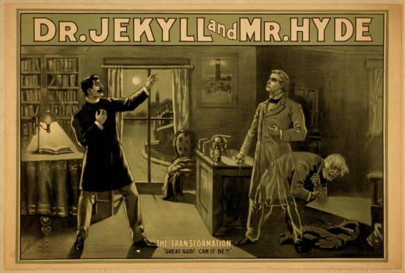Dr. Jekyll and Mr. Hyde. Color lithograph by National Printing & Engraving Company, 188?. Courtesy of the Library of Congress Prints and Photographs Division. 