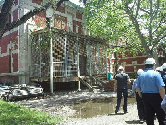 Caged verandas allowed patients access to fresh air while controlling their movement around the complex.