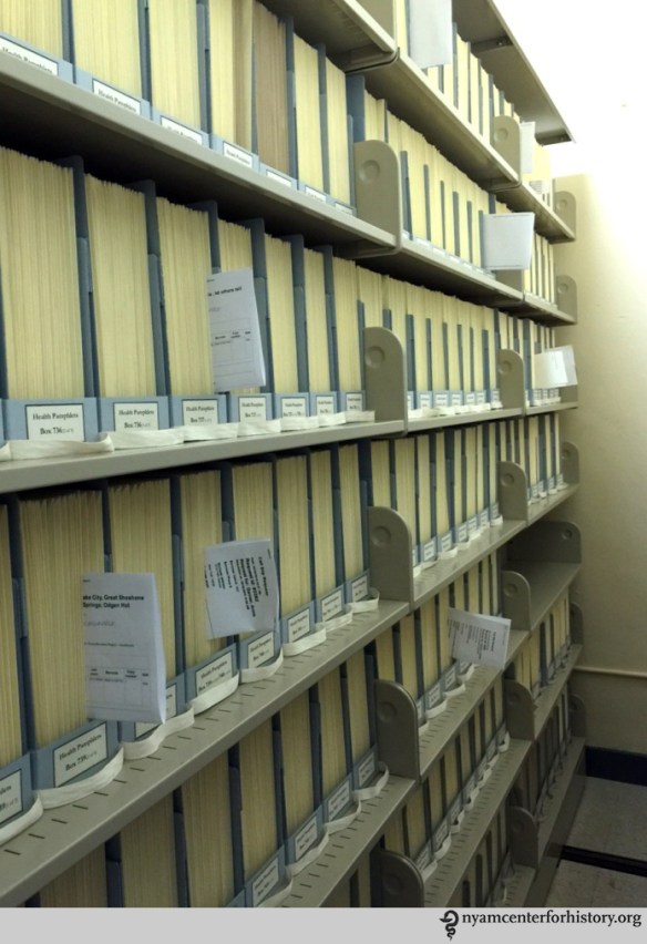 Storage space with rehoused pamphlets 