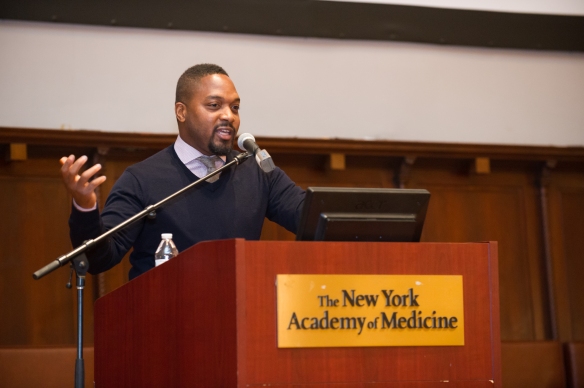 Bryant Terry speaks at the Eating Through Time Festival. Photo: