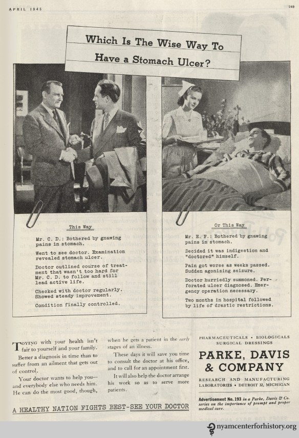 Parke Davis ad in Hygeia Magazine, April 1945. Click to enlarge. 