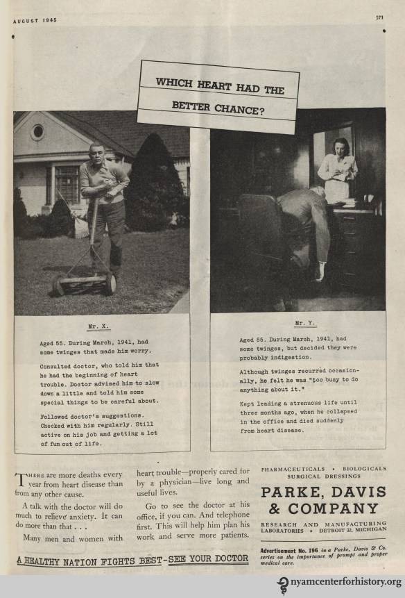 Parke Davis ad in Hygeia Magazine, August 1945. Click to enlarge. 