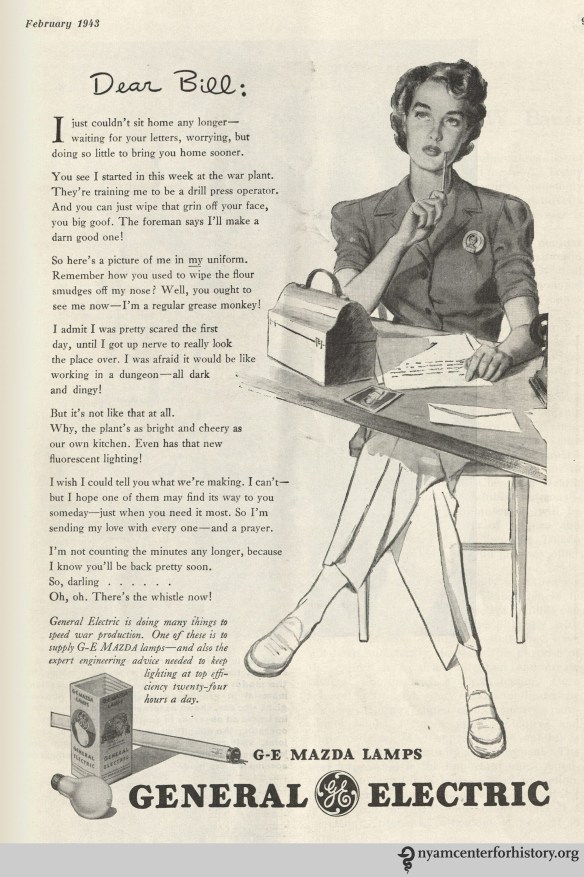 General Electric ad in Hygeia Magazine, February 1943. Click to enlarge. 