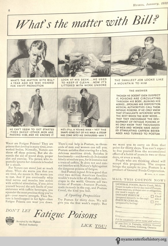 General Foods ad in Hygeia Magazine, January 1932. Click to enlarge. 