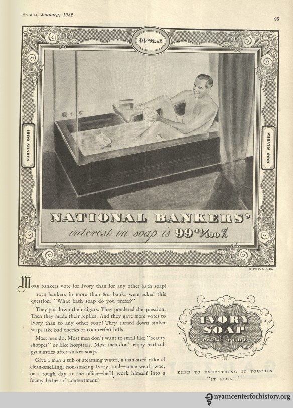 Ivory Soap ad in Hygeia Magazine, January 1932. Click to enlarge. 