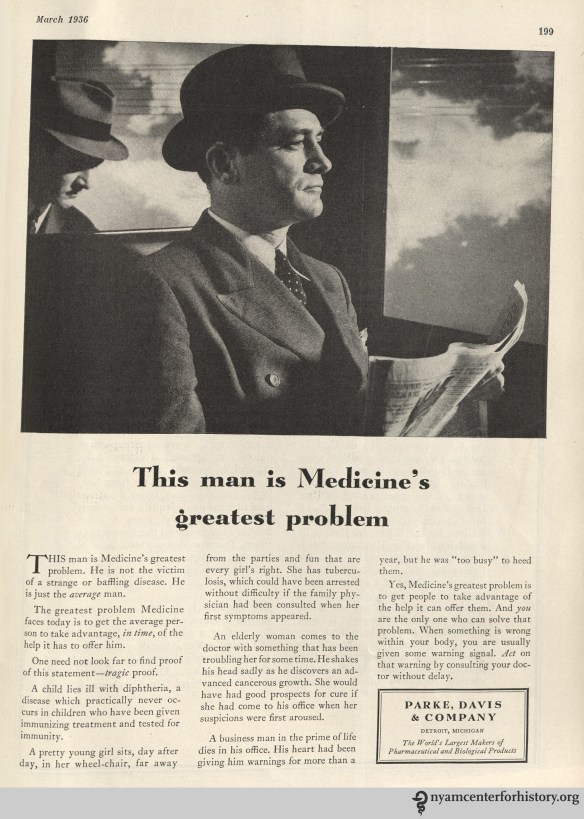 Parke Davis Ad in Hygeia Magazine, March 1936. Click to enlarge.