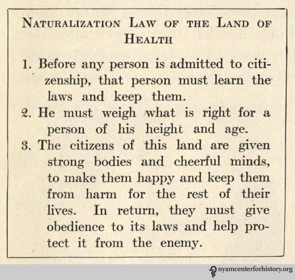 From Hallock and Winslow, The Land of Health. NY: Charles E. Merrill. 1922.