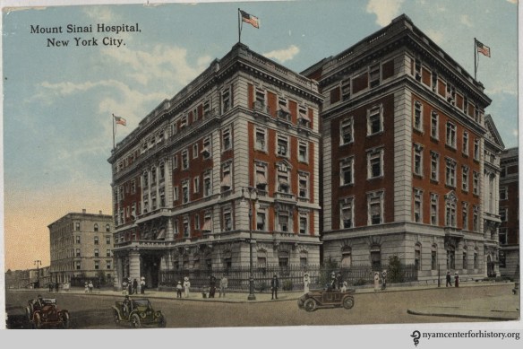 Mount Sinai Hospital, circa 1913. From The Dr. Robert Matz Collection of Medical Postcards.