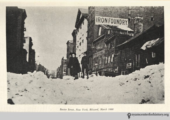 Baxter Street, New York, Blizzard, March 1888." From Strong, The Great Blizzard of 1888.