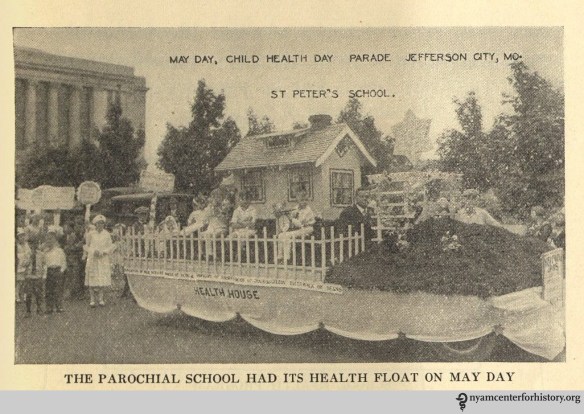 "The parochial school had its health float on May Day." In The Goal of May Day, 1928.