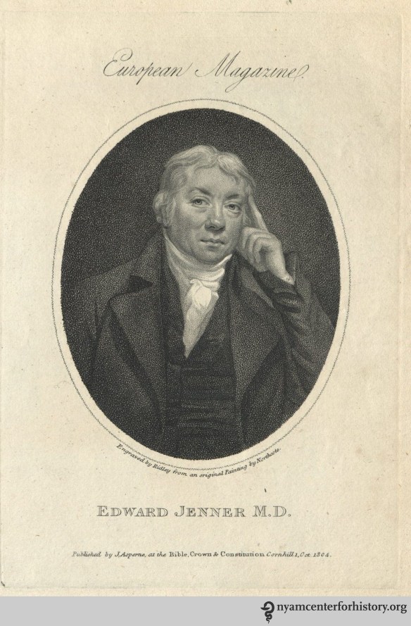 Engraving of Edward Jenner by William Ridley from an original painting by James Northcote.
