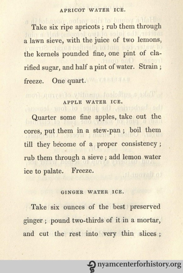 Apple water ice et al., published in Thomas Masters' The Ice Book, 1844.