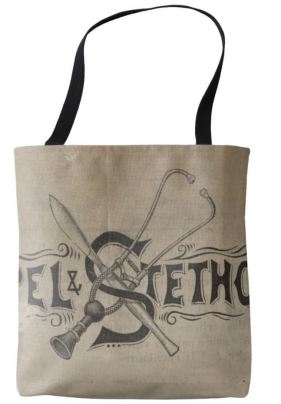 Scalpel & Stetho totebag