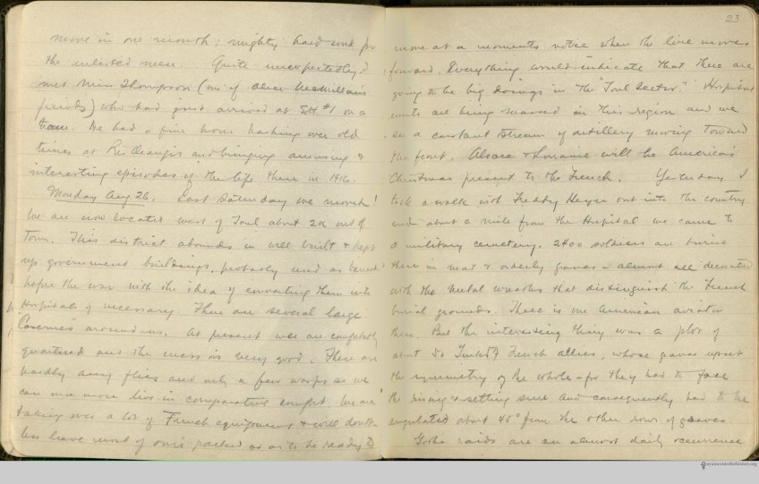 Charles Terry Butler July to December 1918 personal diary