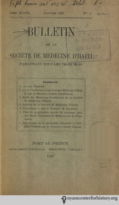 BulletinDeLASocieteDeMedecineDHaiti_Jan1927_1_watermark
